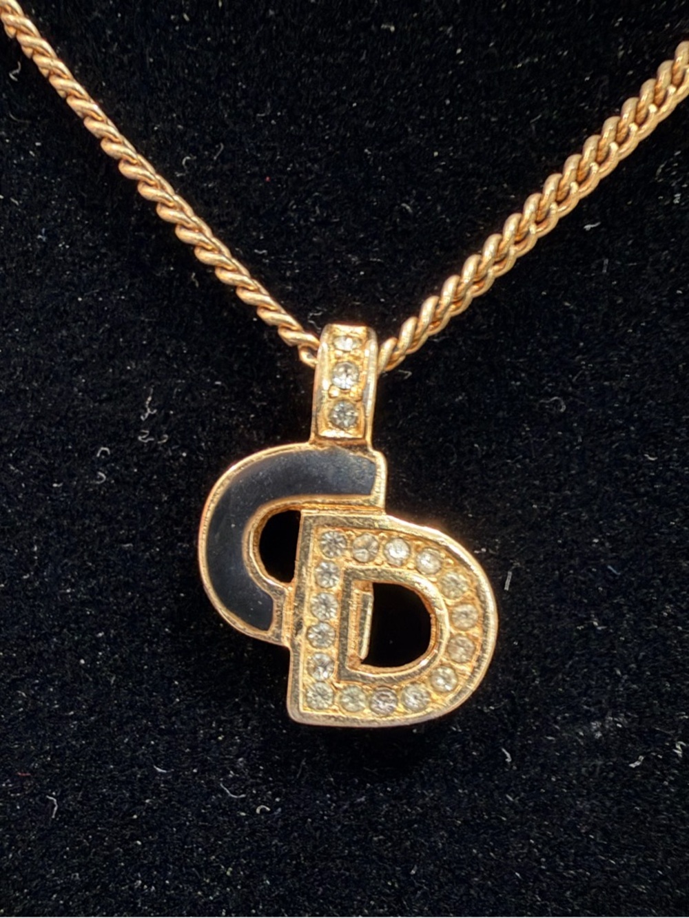 Christian Dior CD Enamel & Crystal Necklace - Picture 7 of 11